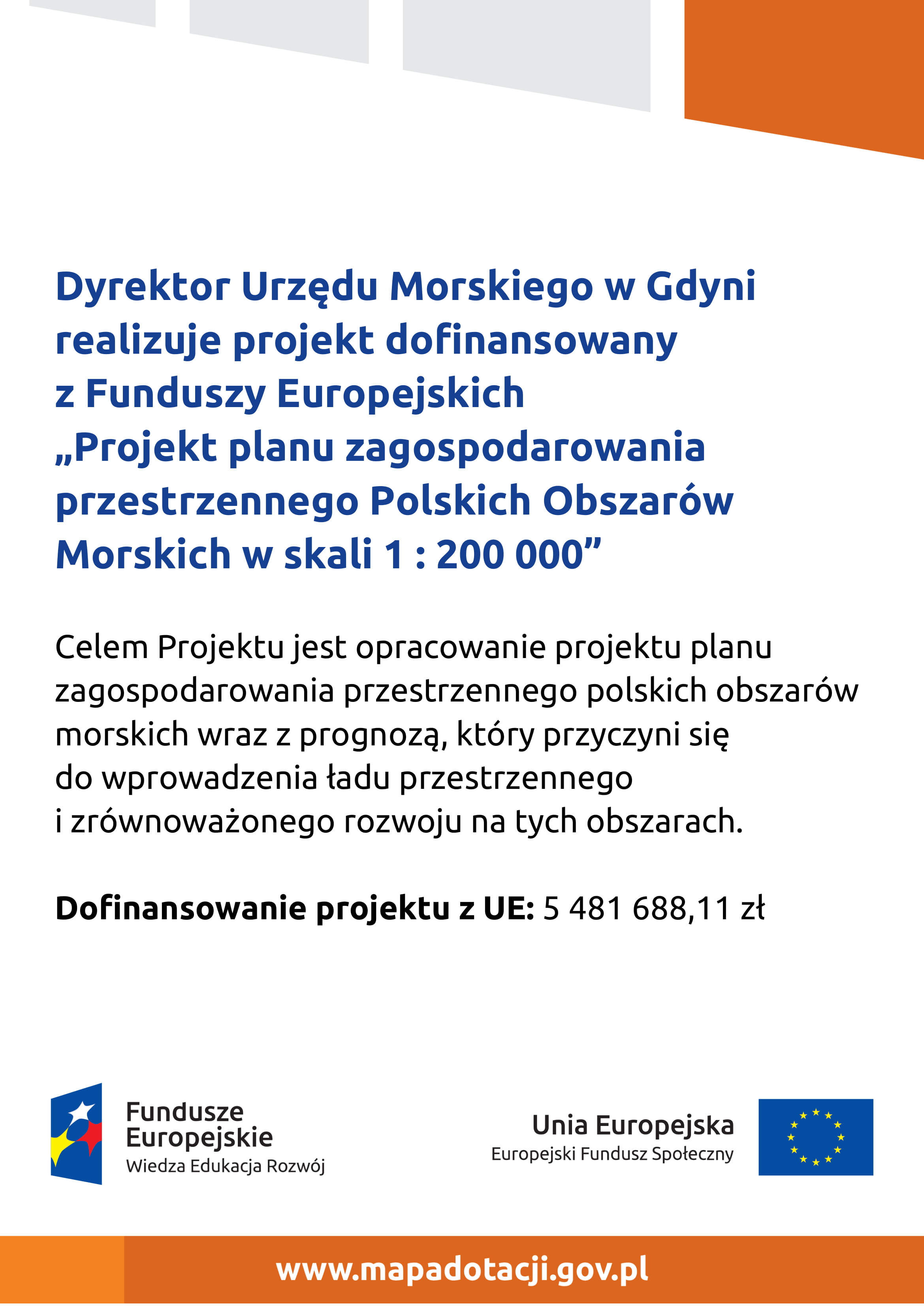 Plakat - Projekt planu zagospodarowania przestrzennego polskich obszarów morskich w skali 1: 200 000